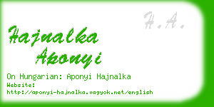 hajnalka aponyi business card